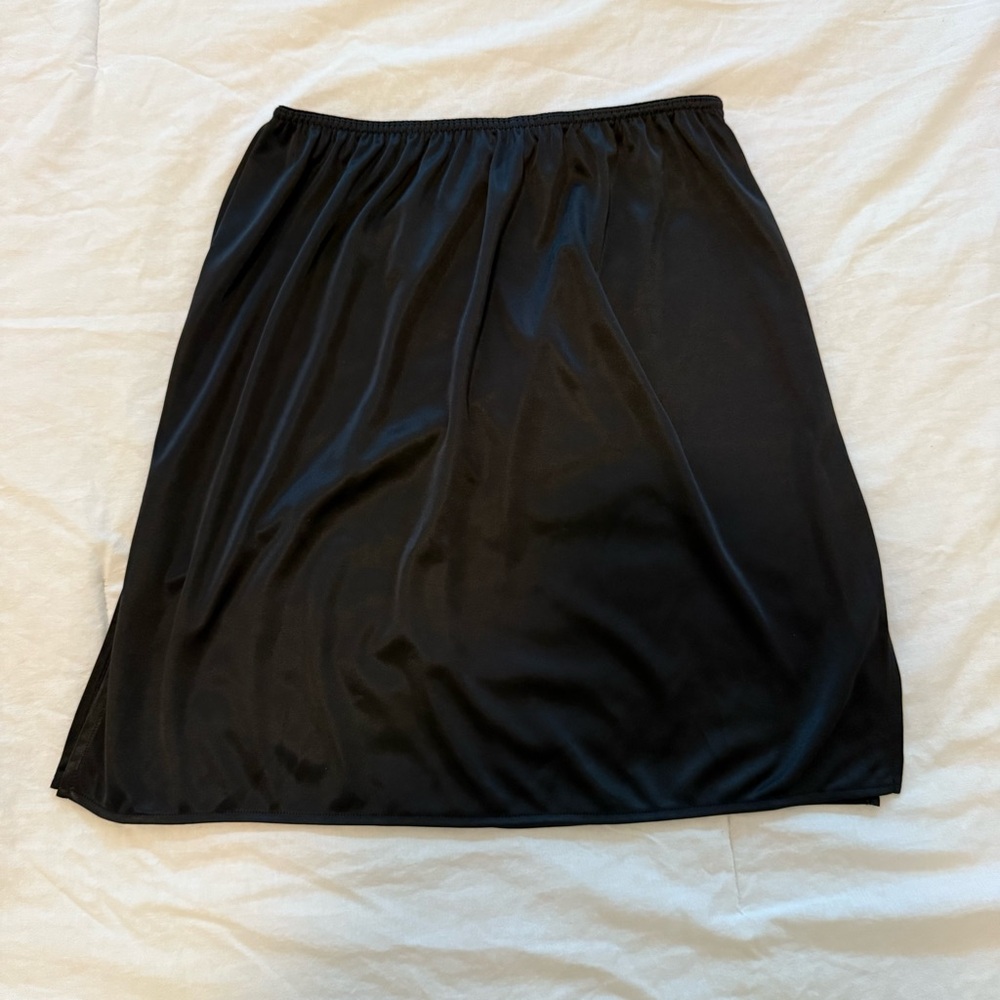Black Silky Slip Skirt